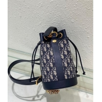 Luxurious Grade Dior Small Backpack bag in Dior Oblique Jacquard 0523 Blue 2024