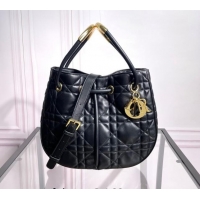 Famous Brand Dior Nolita Bucket bag in Cannage Lambskin CD3046 Black 2024