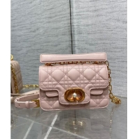 Top Quality Dior Mini Jolie Top Handle Bag in Cannage Calfskin CD3047 Pink 2024