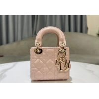 Well Crafted Dior Micro Lady Dior Bag in Cannage Lambskin 0523 Powder Pink 2024