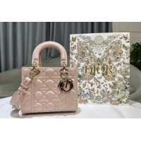 Luxury Cheap Dior Small Lady My ABCDior Bag in Cannage Lambskin 0523 Powder Pink 2024