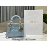 Well Crafted Dior Small Lady My ABCDior Bag in Cannage Lambskin 0523 Sky Blue 2024