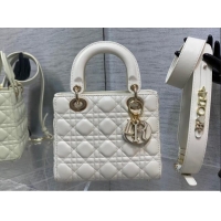 Good Product Dior Small Lady My ABCDior Bag in Cannage Lambskin 0523 White 2024