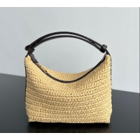 Well Crafted Bottega Veneta Mini Wallace Hobo Bag in Raffia Crochet 754443 2024