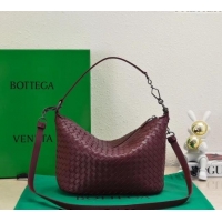 Buy Fashionable Bottega Veneta Classic Top Handle Bag in Intrecciato Leather BV9842 Burgundy 2024