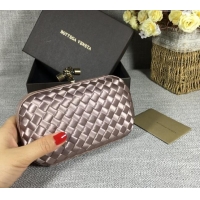 Famous Brand Bottega Veneta Satin Knot Mini Clutch BV8651 Dusty Beige 2024