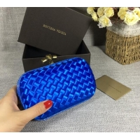 New Style Bottega Veneta Satin Knot Mini Clutch BV8651 Shiny Blue 2024