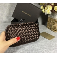 Inexpensive Bottega Veneta Satin Knot Mini Clutch BV8651 Dark Coffee 2024