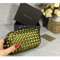 Cheapest Bottega Veneta Satin Knot Mini Clutch BV8651 Shiny Green 2024