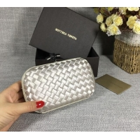 Top Quality Bottega Veneta Satin Knot Mini Clutch BV8651 Light Silver 2024