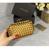 Big Discount Bottega Veneta Satin Knot Mini Clutch BV8651 Bronze Gold 2024