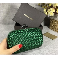 Good Product Bottega Veneta Satin Knot Mini Clutch BV8651 Dark Green 2024