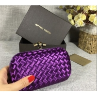 Famous Brand Bottega Veneta Satin Knot Mini Clutch BV8651 Dark Purple 2024