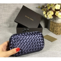 Low Cost Bottega Veneta Satin Knot Mini Clutch BV8651 Dusty Blue 2024