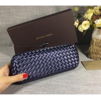 Traditional Discount Bottega Veneta Satin Knot Long Clutch BV8651 Deep Blue 2024