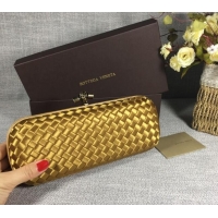 Buy Fashionable Bottega Veneta Satin Knot Long Clutch BV8651 Bronze Gold 2024