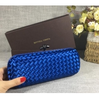 Top Grade Bottega Veneta Satin Knot Long Clutch BV8651 Stone Blue 2024