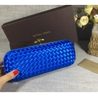 Top Design Bottega Veneta Satin Knot Long Clutch BV8651 Shiny Blue 2024