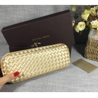 Buy Discount Bottega Veneta Satin Knot Long Clutch BV8651 Light Gold 2024