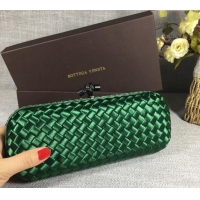 Famous Brand Bottega Veneta Satin Knot Long Clutch BV8651 Dark Green 2024