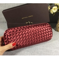 Classic Grade Bottega Veneta Satin Knot Long Clutch BV8651 Burgundy 2024