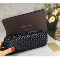 Well Crafted Bottega Veneta Satin Knot Long Clutch BV8651 Black 2024