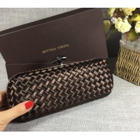 Good Taste Bottega Veneta Satin Knot Long Clutch BV8651 Dark Coffee 2024