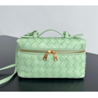 Super Quality Bottega Veneta Bang Bang Vanity Case in Intrecciato Leather 789109 Fresh mint Green 2024