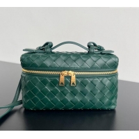 Well Crafted Bottega Veneta Bang Bang Vanity Case in Intrecciato Leather 789109 Dark Green 2024