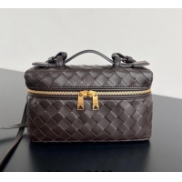 Super Quality Bottega Veneta Bang Bang Vanity Case in Intrecciato Leather 789109 Fondant Brown 2024