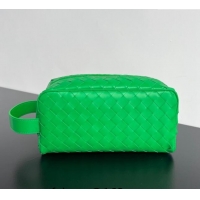 Promotional Bottega Veneta Men's Intrecciato Leather Travel Pouch 729295 Parakeet Green 2024