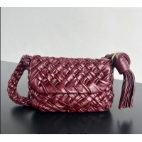 Top Design Bottega Veneta Kalimero Città Shoulder bag with Knot Barolo 785797 Red 2024