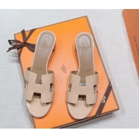 Low Price Hermes Oasis Heel Slide Sandals in Patent Calfskin Nude 426008