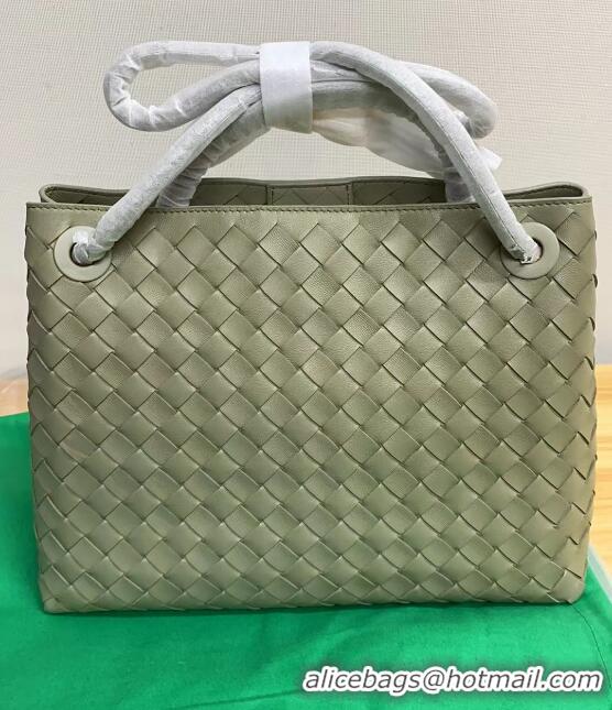 Good Taste Bottega Veneta Medium Andiamo Top Handle Bag in Intrecciato Leather 7435723 Travertine Green 2023