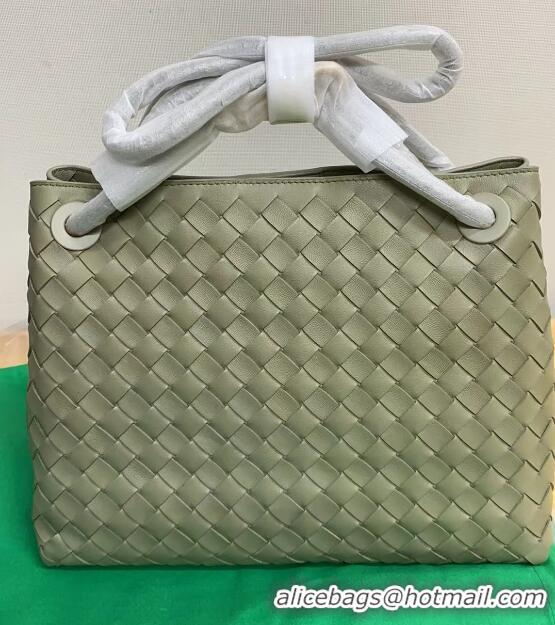 Good Taste Bottega Veneta Medium Andiamo Top Handle Bag in Intrecciato Leather 7435723 Travertine Green 2023