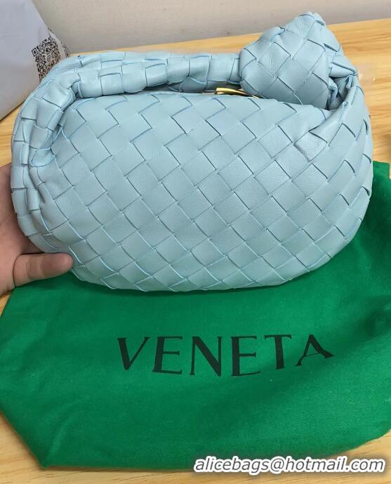 New Style Bottega Veneta Mini Jodie Hobo Bag in Intrecciato Lambskin 651876 Glacier Blue 2023