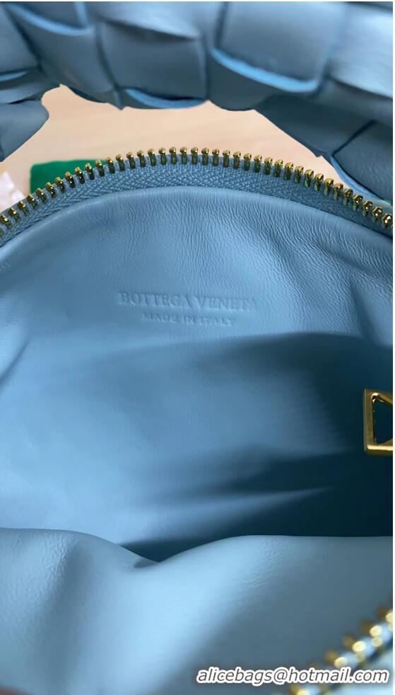 New Style Bottega Veneta Mini Jodie Hobo Bag in Intrecciato Lambskin 651876 Glacier Blue 2023