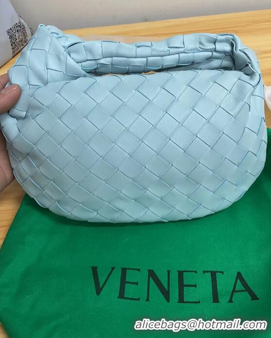 New Style Bottega Veneta Mini Jodie Hobo Bag in Intrecciato Lambskin 651876 Glacier Blue 2023