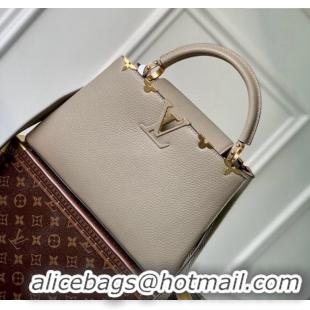 Big Discount Louis Vuitton Capucines Flower Crown MM Bag in Taurillon Leather M24567 Grey 2024