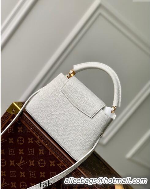 Famous Brand Louis Vuitton Capucines Flower Crown Mini Bag in Taurillon Leather M23331 White 2024