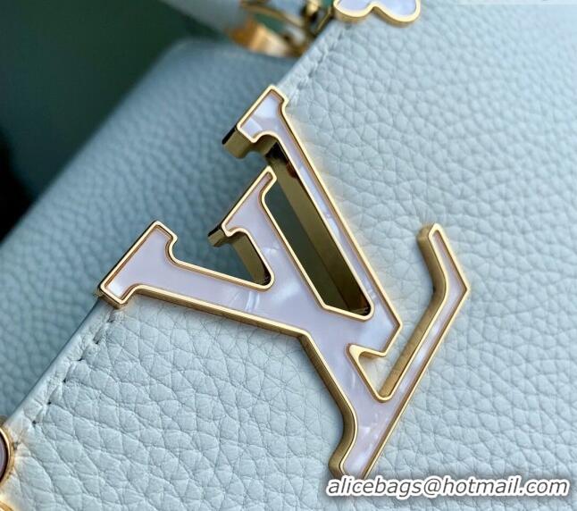 Top Quality Louis Vuitton Capucines Flower Crown MM Bag in Taurillon Leather M23331 White 2024