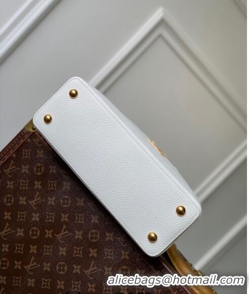 Top Quality Louis Vuitton Capucines Flower Crown MM Bag in Taurillon Leather M23331 White 2024