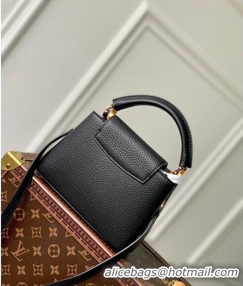 Affordable Price Louis Vuitton Capucines Flower Crown Mini Bag in Taurillon Leather M23263 Black 2024