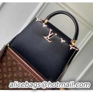 Good Quality Louis Vuitton Capucines Flower Crown MM Bag in Taurillon Leather M23263 Black 2024