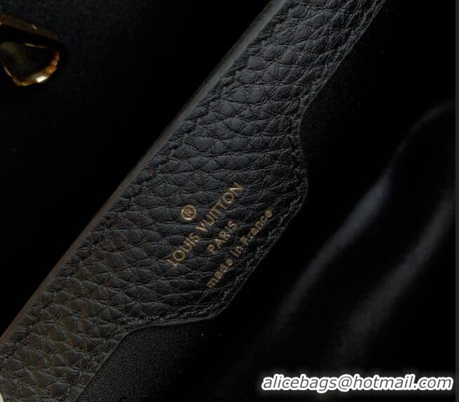 Good Quality Louis Vuitton Capucines Flower Crown MM Bag in Taurillon Leather M23263 Black 2024