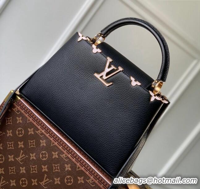 Good Quality Louis Vuitton Capucines Flower Crown MM Bag in Taurillon Leather M23263 Black 2024