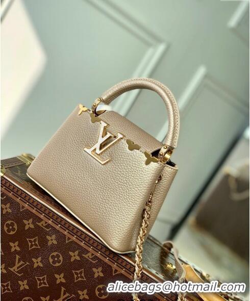 Promotional Louis Vuitton Capucines Flower Crown Mini Bag in Taurillon Leather M22436 Gold 2024