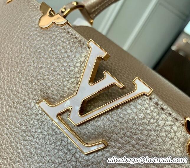 Promotional Louis Vuitton Capucines Flower Crown MM Bag in Taurillon Leather M22436 Gold 2024