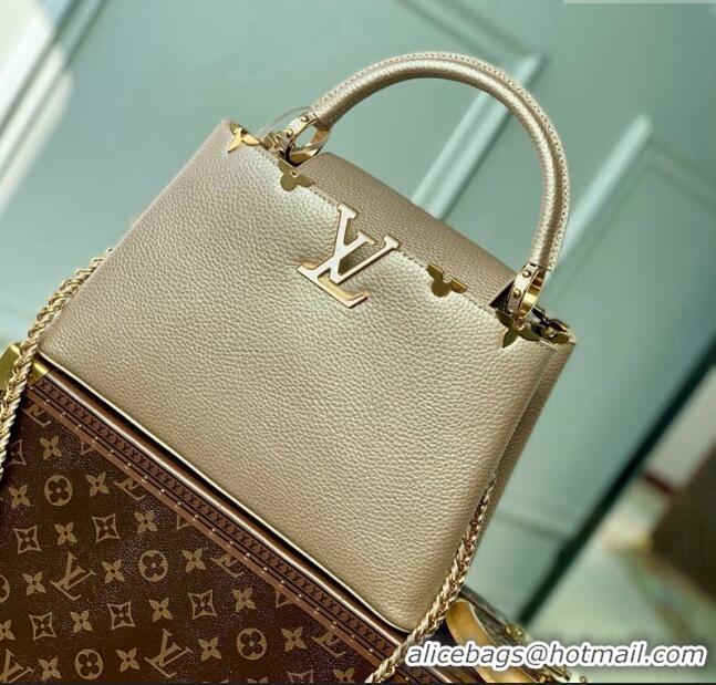 Promotional Louis Vuitton Capucines Flower Crown MM Bag in Taurillon Leather M22436 Gold 2024