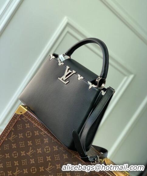 Promotional Louis Vuitton Capucines Flower Crown MM Bag in Calf Leather M51783 Black 2024